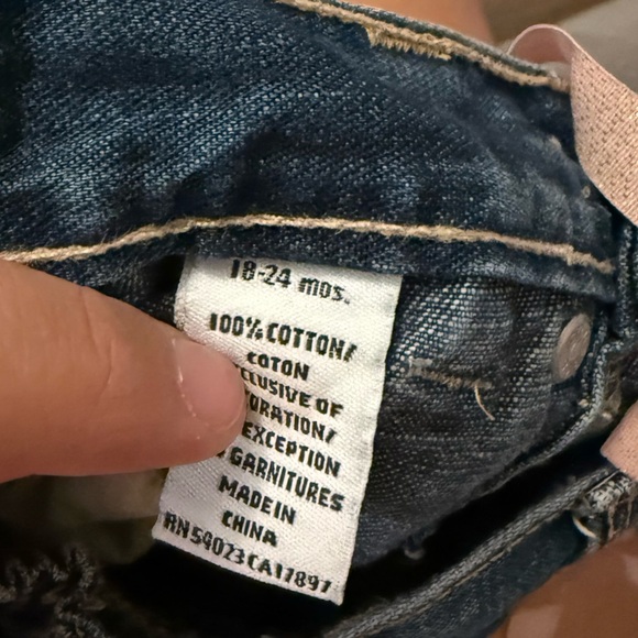 Old Navy Y2K Baby Girl Blue Denim Skirt with Pink Accents ties size 18-24M - Picture 4 of 5